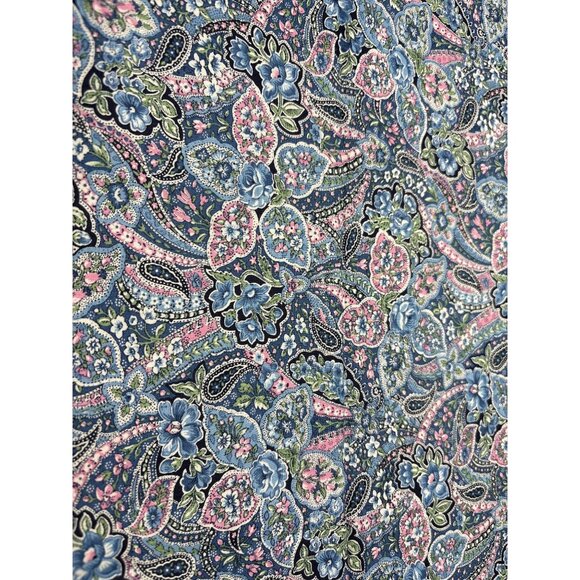 Paisley Floral Cotton Fabric Peter Pan Fabrics Inc 18"x22" Fat Quarter Blue Pink - Picture 1 of 4